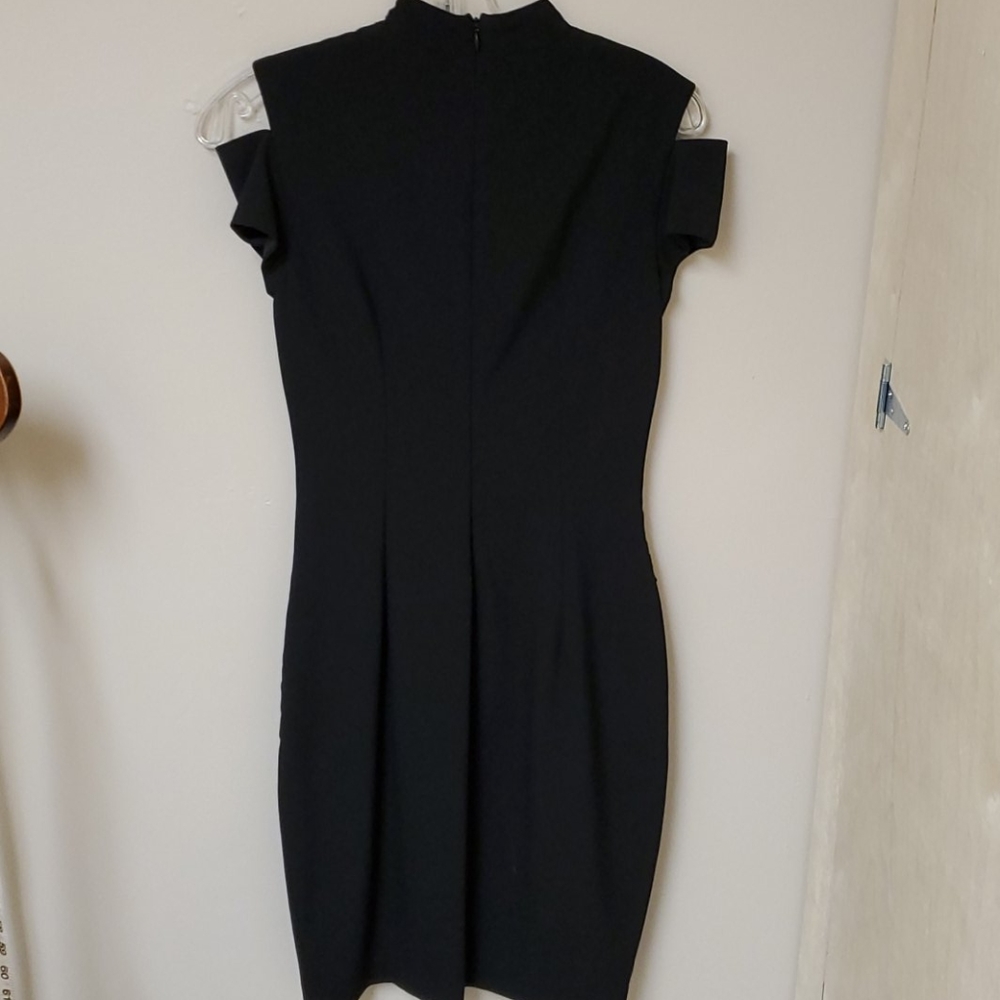 Cache Lbd Mock Turtleneck Cold Shoulder Dress 2 - image 6